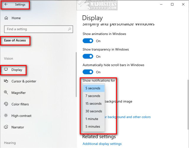 How To Change The Windows 10 Notification Display Time Majorgeeks